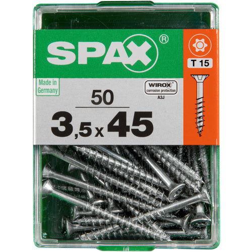 SPAX WIROX Virox Flat Head Screw 3.5 x 45 (50 pieces) 4191010350452 1 box