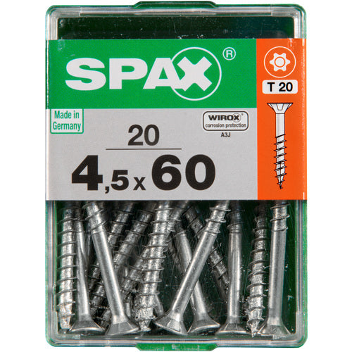 SPAX WIROX Flat head screw 4.5 x 60 (20 pieces) 4191010450602 1 box