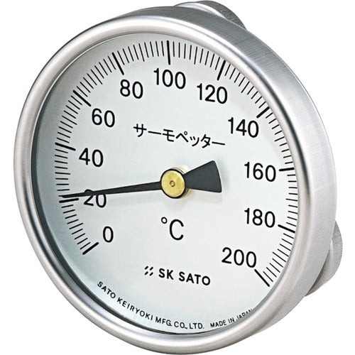 Sato Bimetal Surface Thermometer Thermopeter 0-200℃ (2340-20) 2340-20 1 pc