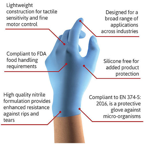 Ansell Nitrile Rubber Disposable Gloves Edge 82-134 XS (100 pieces) 82-134-6 1 box