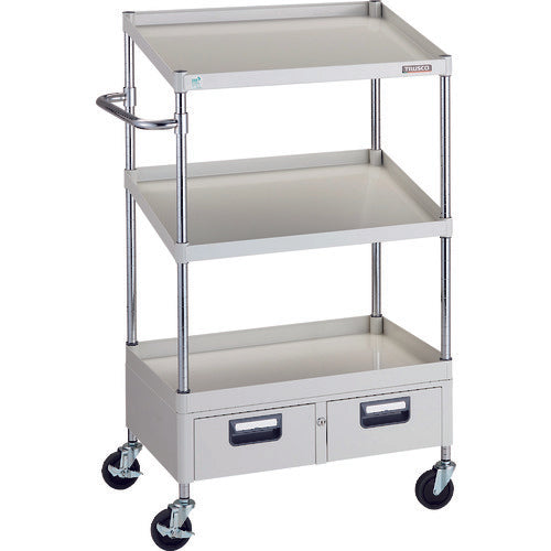 TRUSCO 툴 왜건 피닉스 왜건 절감 750X500XH1300 1단 경사 2단 2열 인출 첨부 화이트 PEW-1271N2W-W 1대