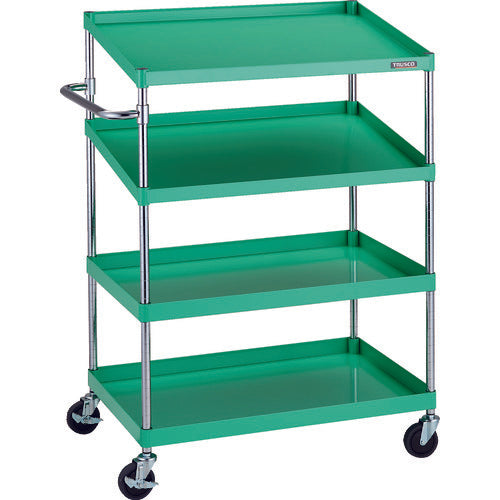 TRUSCO Tool Wagon Phoenix Wagon, Noise-reducing, 900 x 600 x H1300, 2-tier, Inclined 2-tier, Young Green, PEW-1292N2-YG, 1 unit