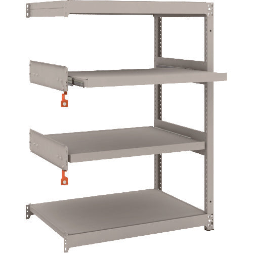 TRUSCO スチールラック M1.5型軽中量棚 860X595XH1200 4段うちスライド2段 連結 M1.5-4362M2B 1 S