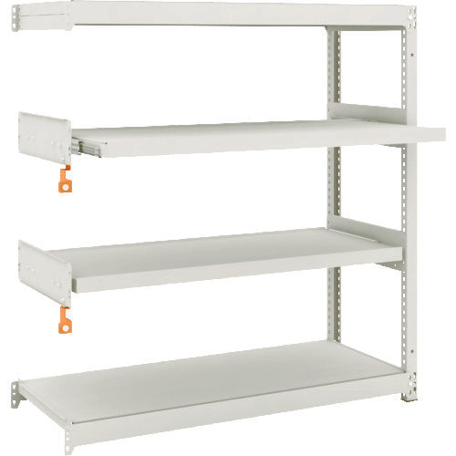 TRUSCO スチールラック M1.5型軽中量棚 1160X445XH1200 4段うちスライド2段 連結 M1.5-4442M2B 1 S