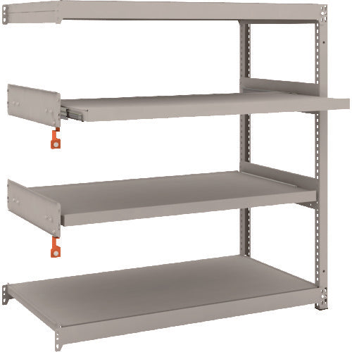 TRUSCO スチールラック M1.5型軽中量棚 1160X595XH1200 4段うちスライド2段 連結 M1.5-4462M2B 1 S