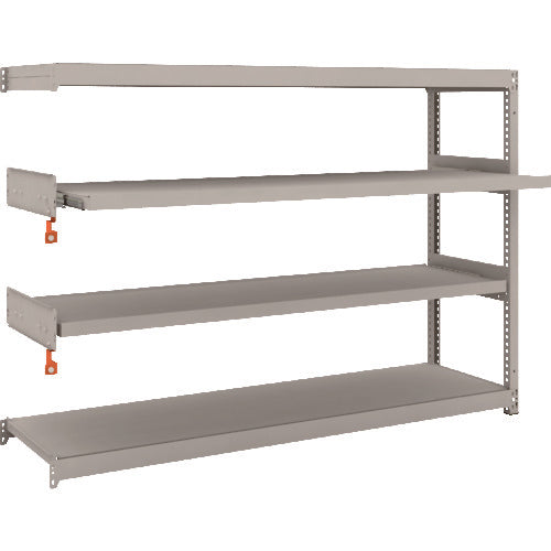 TRUSCO スチールラック M1.5型軽中量棚 1760X445XH1200 4段うちスライド2段 連結 M1.5-4642M2B 1 S