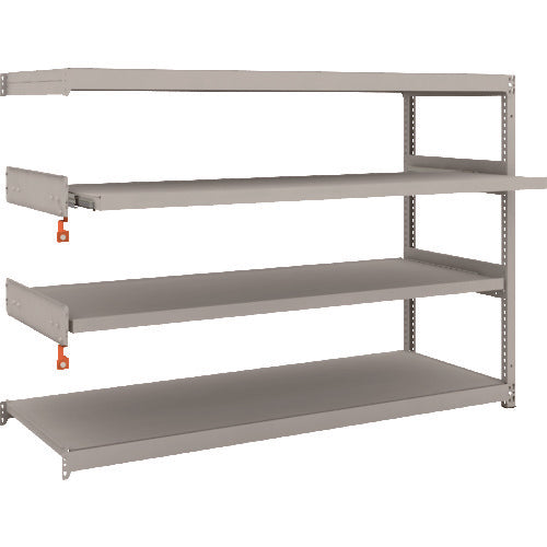 TRUSCO スチールラック M1.5型軽中量棚 1760X595XH1200 4段うちスライド2段 連結 M1.5-4662M2B 1 S