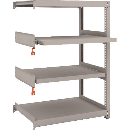 TRUSCO スチールラック M2型軽中量棚 860X600XH1200 4段うちスライド2段 連結 M2-4362M2B 1 台