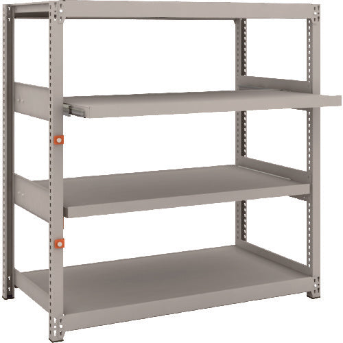 TRUSCO Steel Rack M2 Type Light-Medium Duty Shelf 1160 x 600 x H1200 4 Shelves, 2 of which are Sliding Shelves, Single Unit M2-4462M2 1 Unit