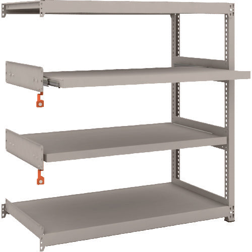 TRUSCO Steel Rack M2 Type Light-Medium Duty Shelf 1160 x 600 x H1200 4 Shelves, 2 of which are Sliding Shelves, Connected M2-4462M2B 1 Unit