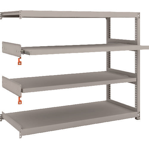 TRUSCO Steel Rack M2 Type Light-Medium Duty Shelf 1460 x 600 x H1200 4 Shelves, 2 of which are Sliding Shelves, Connected M2-4562M2B 1 Unit