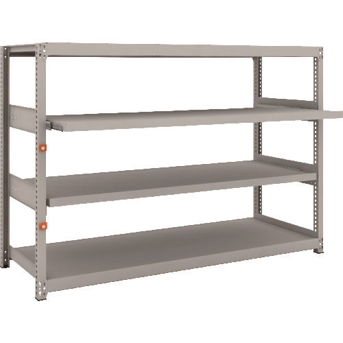 TRUSCO Steel Rack M2 Type Light-Medium Duty Shelf 1760 x 600 x H1200 4 Shelves, 2 of which are Sliding Shelves, Single Unit M2-4662M2 1 Unit