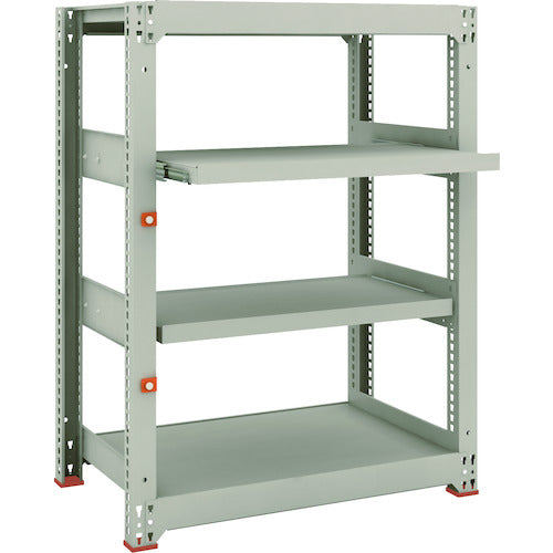TRUSCO Steel Rack M3 Medium Duty Shelf 900 x 571 x H1200 4 Shelves, 2 of which are Sliding Shelves, Single Unit M3-4362M2 1 Unit