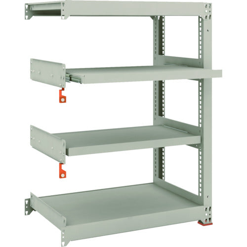TRUSCO Steel Rack M3 Medium Duty Shelf 900 x 571 x H1200 4 Tiers, 2 of which are Sliding Tiers, Connectable M3-4362M2B 1 Unit