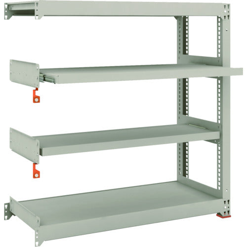 TRUSCO Steel Rack M3 Medium Duty Shelf 1200 x 471 x H1200 4 Tiers, 2 of which are Sliding Tiers, Connectable M3-4452M2B 1 Unit