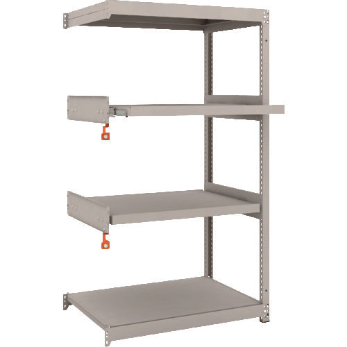 TRUSCO スチールラック M1.5型軽中量棚 860×595×H1500 4段うちスライド2段 連結 M1.5-5362M2B 1 S