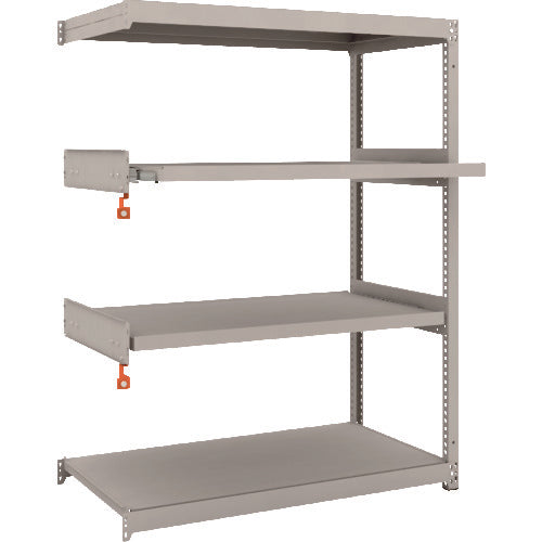 TRUSCO スチールラック M1.5型軽中量棚 1160×595×H1500 4段うちスライド2段 連結 M1.5-5462M2B 1 S