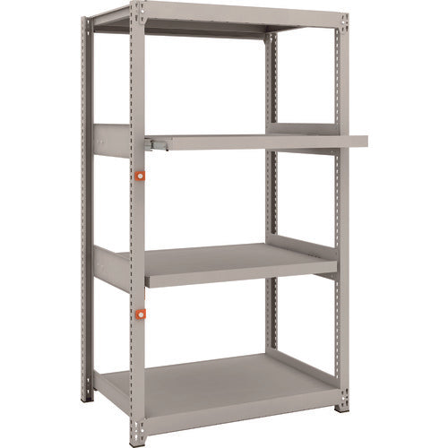 TRUSCO スチールラック M2型軽中量棚 860×600×H1500 4段うちスライド2段 単体 M2-5362M2 1 S