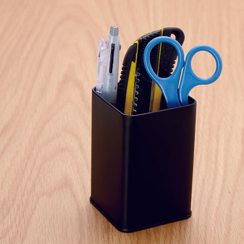 TRUSCO 펜 스탠드 (블랙 매트 도장 캔) 유효 내 치수 62 × 62 × 94.5mm BK-KAN65 1 개