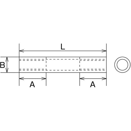 水本 ステンレス パイプナット ねじ径M4 全長50mm B-2730 1 個