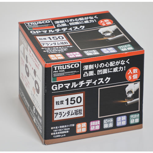 TRUSCO GP 멀티 디스크 아랜덤 Φ100 (5장입) 150# GP100M 1상자