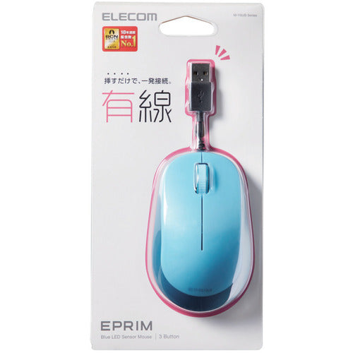 エレコム 3ボタンBlueLED有線マウス M-Y8UBBU 1 個