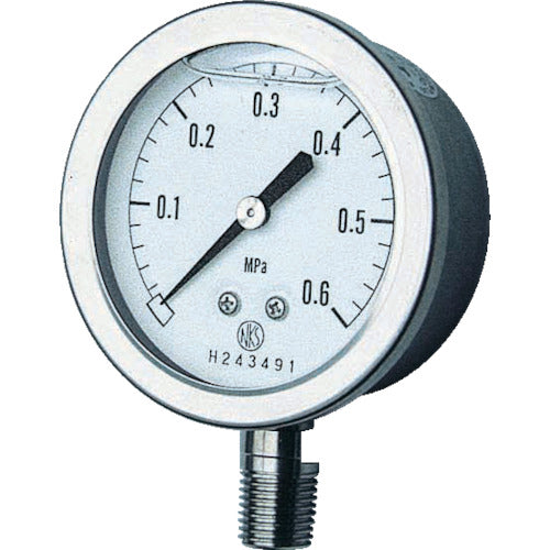 Nagano Glycerin-filled pressure gauge, A-frame vertical type, Φ60, minimum scale 0.020, GV50-173-0.6MP, 1 unit