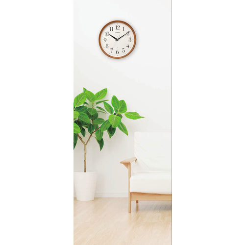 Citizen Radio-controlled Wall Clock (Analog Display) Continuous Second Hand Wooden Frame Brown Φ320 x 53.6mm 8MY535-006 1 pc