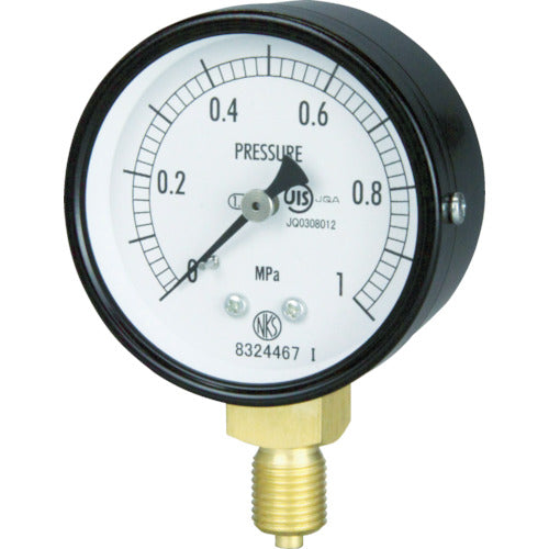 Nagano Standard pressure gauge A-frame vertical type Φ60 minimum scale 0.010 AA10-121-0.4MP 1 unit