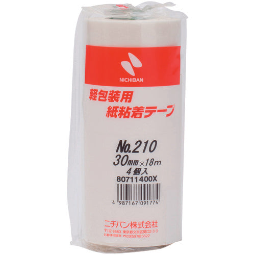 ニチバン 紙粘着テープ210H−30 30mmX18m 4巻入り 210H-30 1 PK