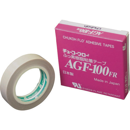 Chukoh Flow Fluoroplastic (Teflon PTFE) Glass Cloth Adhesive Tape AGF-100FR 0.13t x 10w x 10m AGF100FR-13X10 1 roll