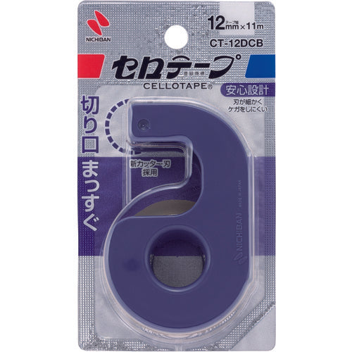 Nichiban Cellophane Tape Small Roll with Cutter, Straight Cut Type, Width 12mm x Length 11m, CT-12DCB, 1 pc