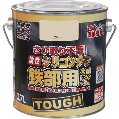 ニッぺ 油性シリコンタフ 0.7L クリーム HYS103−0.7 4976124218125 1 缶