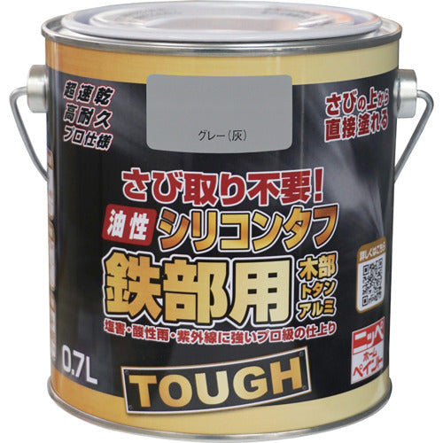 ニッぺ 油性シリコンタフ 0.7L グレー HYS112−0.7 4976124219023 1 缶