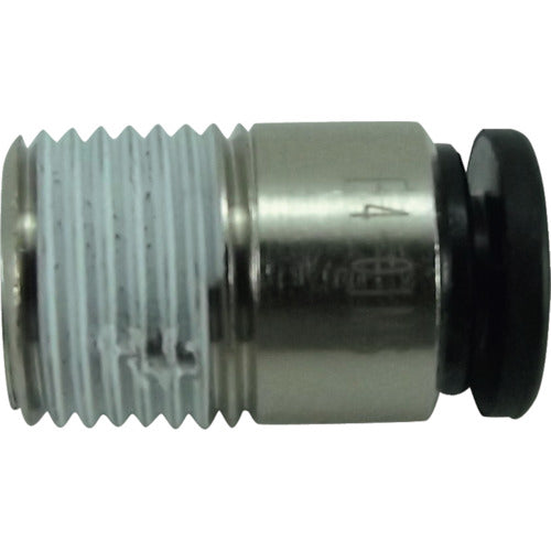 치요다 튜브 피팅 파이브 육각 구멍 부착 메일 커넥터 4mm·R1/8 F4-01MS 1개