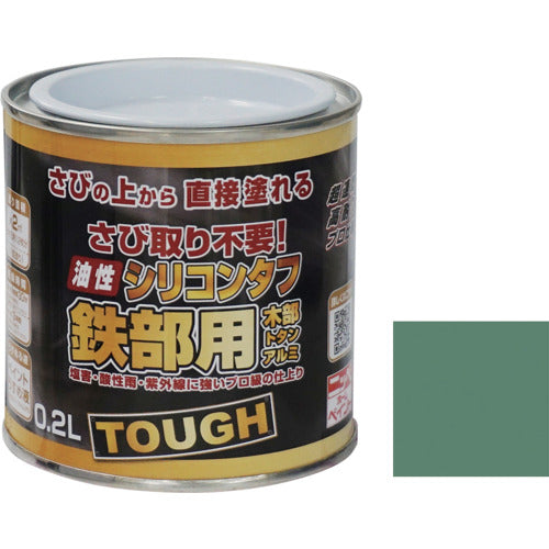 ニッぺ 油性シリコンタフ 0.2L フェンスグリーン HYS108−0.2 4976124218613 1 缶