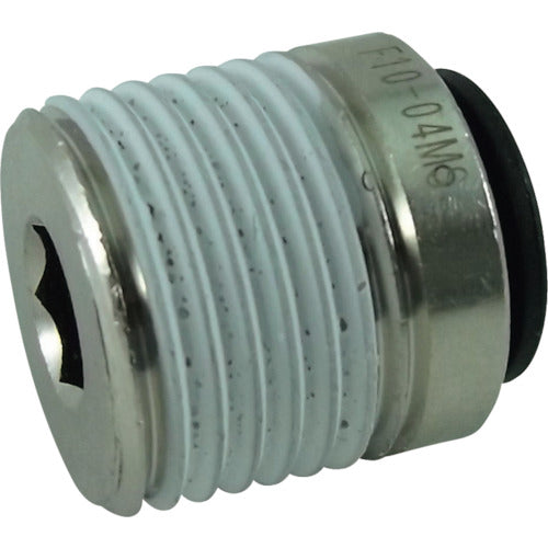 치요다 튜브 피팅 파이브 육각 구멍 부착 메일 커넥터 10mm·R1/2 F10-04MS 1개