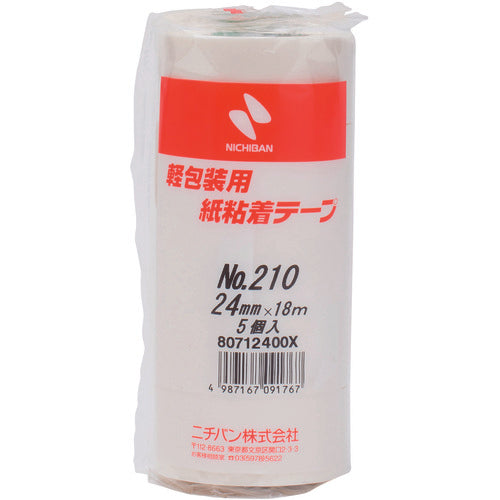 ニチバン 紙粘着テープ210H−24 24mmX18m 5巻入り 210H-24 1 PK