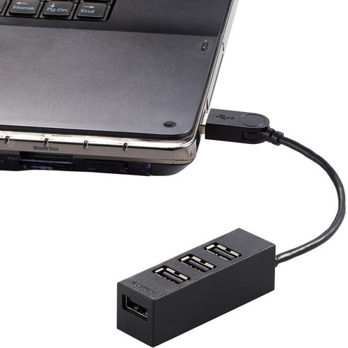 ELECOM Functional USB Hub Short Cable 4 Ports U2H-TZ426BBK 1 pc