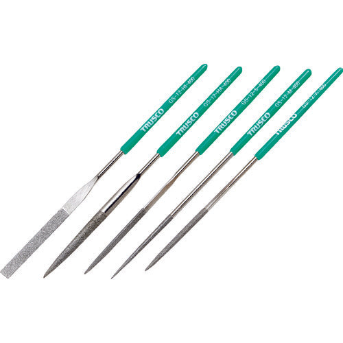 TRUSCO ダイヤモンドヤスリ 精密用#400 5本セット 全長140mm(12本組サイズ) GS-12-SET-400 1 S