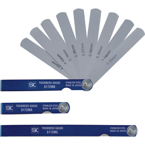 SK Gap Gauge Stainless Steel Thickness Gauge 100mm 9 pieces Thickness 0.04-0.30mm S172MB 1 piece
