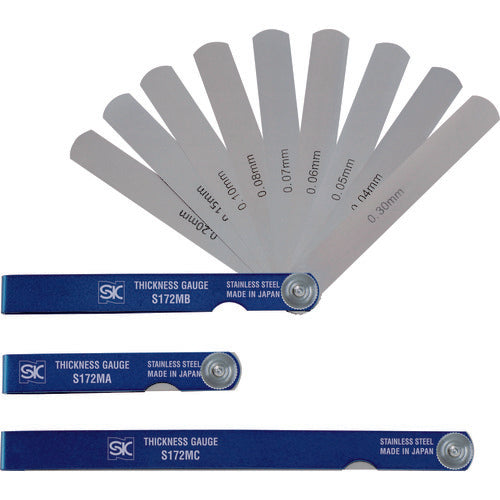 SK Gap Gauge Stainless Steel Thickness Gauge 150mm 9 pieces Thickness 0.04-0.30mm S172MC 1 piece