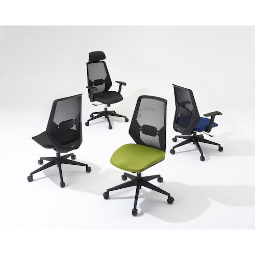 TRUSCO 메쉬 하이 백 의자 "VENTO" 팔꿈치 부착 블랙 MCH-A-BK 1 다리