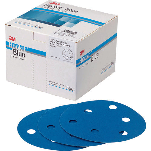 3M Blue Sanding Disc with Holes, Outer Diameter 125mm, #40, 75 Pieces, H/DF2 40 BLU, 1 Box