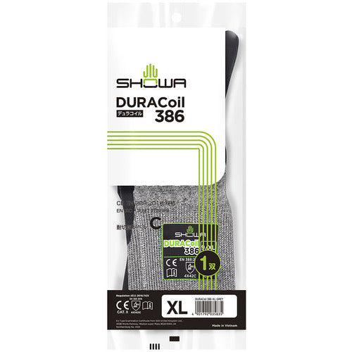 SHOWA Cut-Resistant Gloves No. 386 Duracoil 386 XL Size No. 386-XL 1 Pair