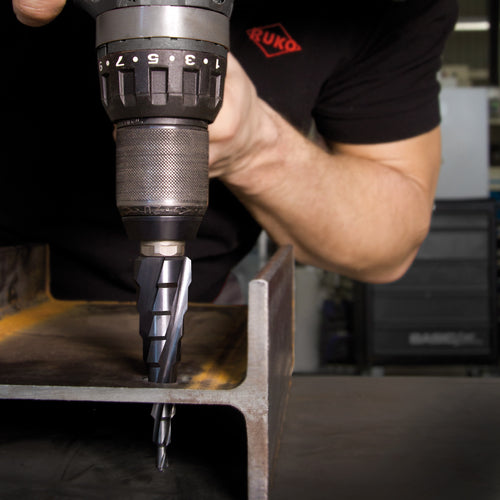 RUKO 4-blade spiral step drill 6-27mm high speed steel Lunatech coating 101084P 1 piece