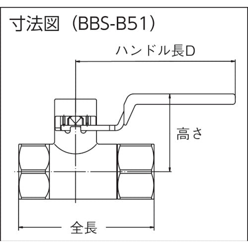 ハマイ 黄銅製ロック機能付きボールバルブ(レバー) BBS-B51-15RC 1 個