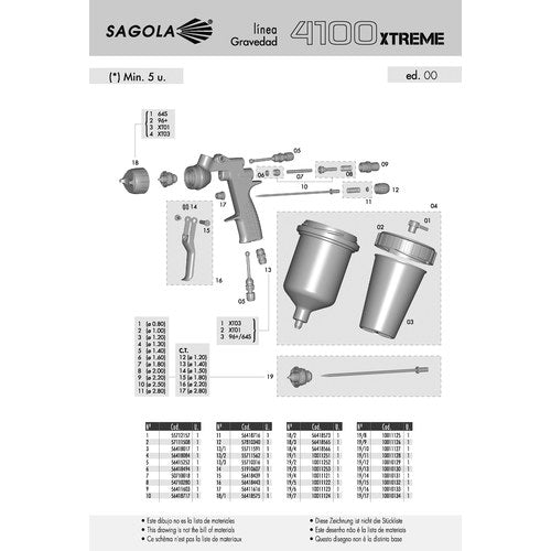 SAGOLA 【売切商品】 SAGOLA X 4100 スプレーガン用 エアーキャップ96 56418573 PT56418573 1 個