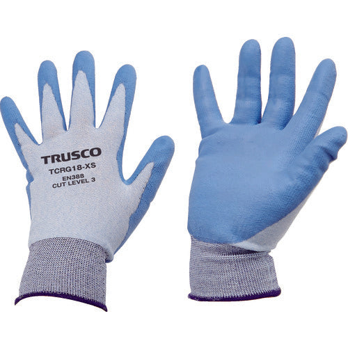 TRUSCO 耐切創手袋 18G ポリウレタンコーティング XSサイズ TCRG18-XS 1 双