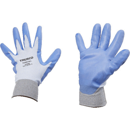 TRUSCO 耐切創手袋 18G ポリウレタンコーティング Lサイズ TCRG18-L 1 双